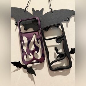 Like New iPhone 17 Pro Case | Purple Flame & Black Snake Design